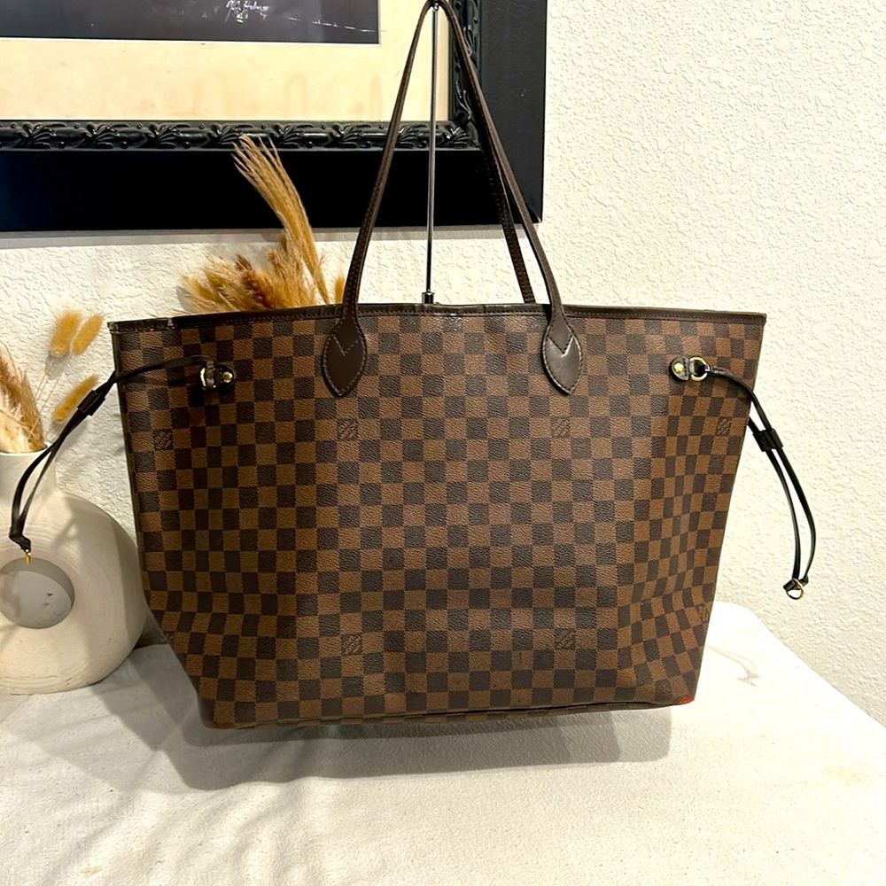 Louis Vuitton Neverful MM N51106 tote Bag GI0142 Ebenu+ COA